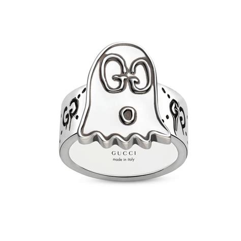 silver gucci ghost necklace|Gucci ghost ring used.